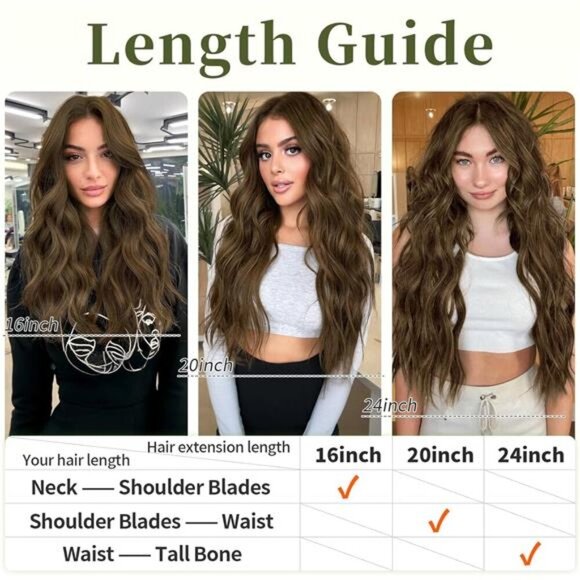 KooKaStyle Invisible Wire Hair Extensions with Transparent Wire Long Wavy - Picture 2 of 7